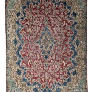 529cmX355cm .ABSOLUTELY STUNNING ANTIQUE HAND KNOTTED KERMAN PERSIAN CARPET.