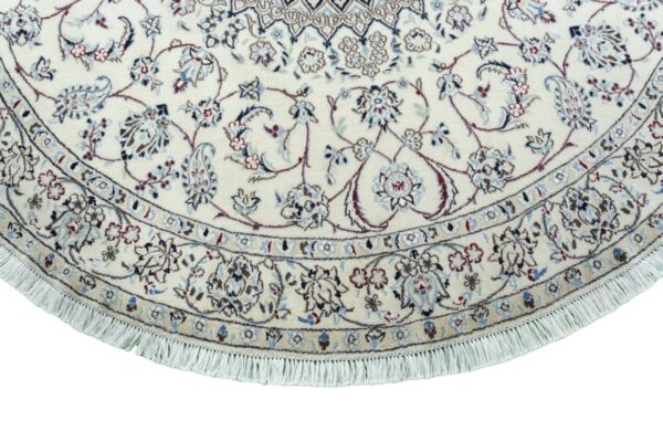 HAND KNOTTED ROUND NAIN9LA PERSIAN CARPET. - Image 7