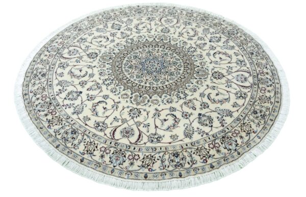 HAND KNOTTED ROUND NAIN9LA PERSIAN CARPET. - Image 8