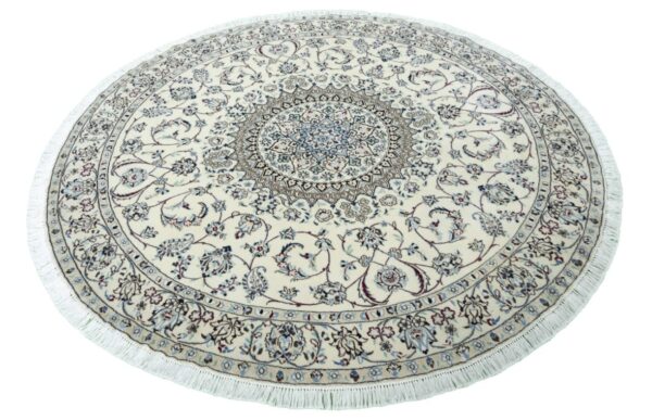 HAND KNOTTED ROUND NAIN9LA PERSIAN CARPET. - Image 13