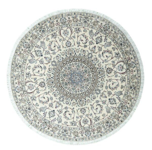 HAND KNOTTED ROUND NAIN9LA PERSIAN CARPET. - Image 12