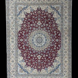 440X312cm. NAIN 9LA HAND KNOTTED PERSIAN CARPET WITH SILK. #55334