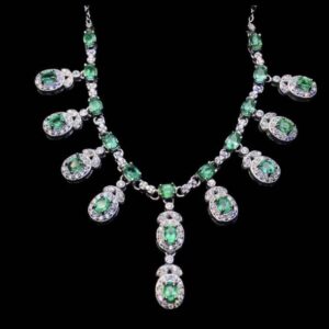 7.14ct Zambian Emeralds on Platinum-Plated on 925 Sterling Silver. #53