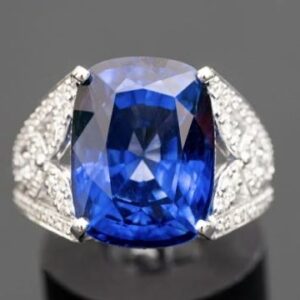 16.76Carat Diffused Sapphire Ring , with 1.96 Carats of VVS / D-F Natural Diamonds.