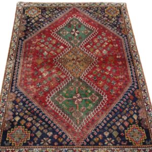 175cmX120cm SHIRAZ Hand Knotted Persian Carpet. Stock#58701