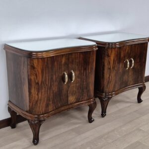 Pair of Stunning Art Deco Nightstands,Made in Florence Italy Circa 1934. Stock#55679i