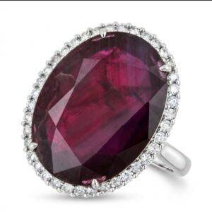 9.86Carat Natural IGI Certified Ruby & Diamond Ring. Stock #335826