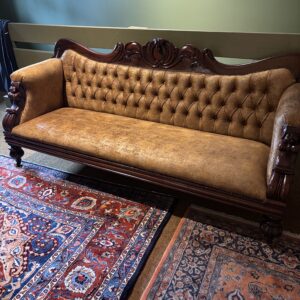 William IV, Mahogany Camelback Sofa. Stock #A01