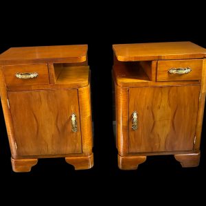 Pair of Art Deco Italian Nightstands. Circa 1940s.Stock #:004I