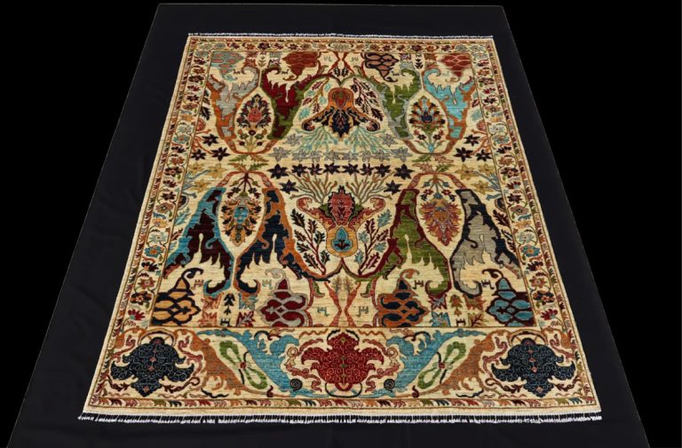 “BIDJAR” 248X310cm Hand Knotted Ghazni Handspun wool Carpet.  Stock #2234A